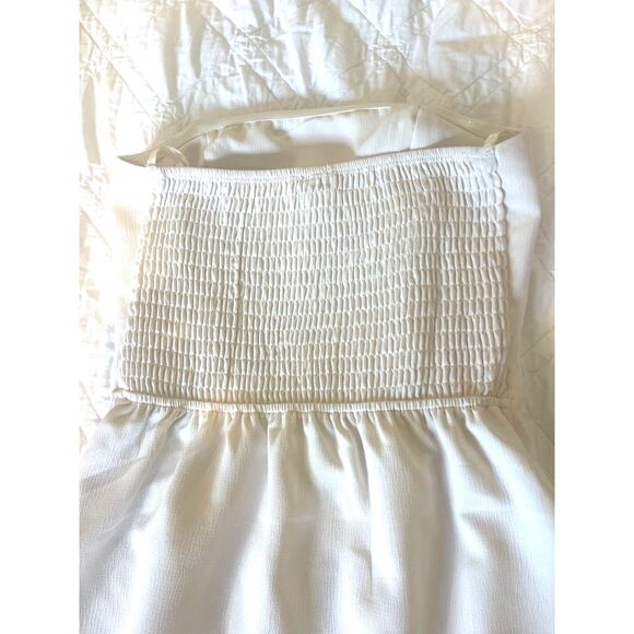 Revolve Song of Style Smocked Mini Dress Sz S Minimalist Classy Preppy Ivory - Picture 5 of 5